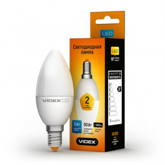 Светодиодная LED лампа Videx E14 7W 4100K, C37e (нейтральный)