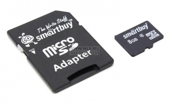 Карта памяти Smartbuy microSDHC 8GB Class 4 + SD adapter
