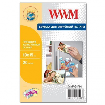 WWM 10x15 (20л) 650г/м2 Магнит глянцевая фотобумага