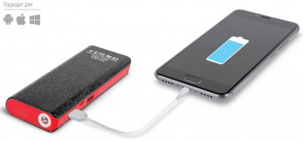 УМБ ColorWay Power Bank 10000 mAh Black/Red, LCD/LED (CW-PB100LIB2BK-DF)