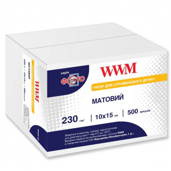 WWM 10х15 (500л) 230г/м2 Матовая фотобумага