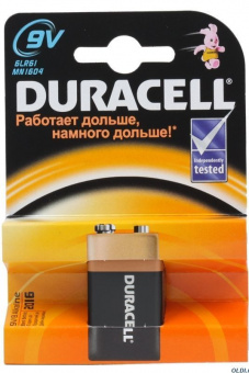 Батарейка Duracell 6LR61 MN1604 (1шт/уп) 9V Крона