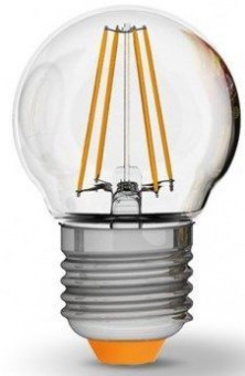 Светодиодная LED лампа VIDEX Filament E27 4W 3000K, G45F (теплый)