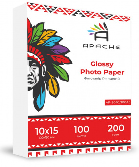Фотобумага Apache 10х15 (100л) 200г/м2 глянцевая