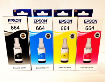 Комплект Оригинальных чернил Epson L100/L110/L200/L210/L355/ L555 (B/C/M/Y) 4х70ml