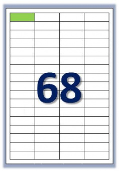 Етикетка самоклеюча Buromax 68 поділів 48*16,6мм А4 (100л) матова