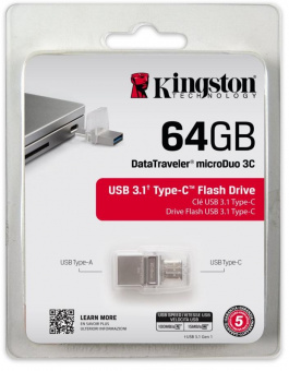 Flash-пам'ять Kingston DT MicroDuo Type-C 64GB OTG USB 3.1