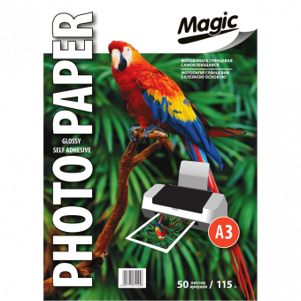 Самоклеючий фотопапір Magic A3 (50л) 115г/м2 глянцевий