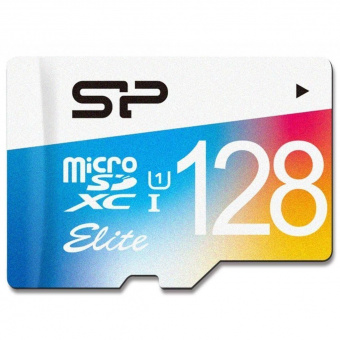 Карта памяти Silicon Powe ELITEr microSDXC 128GB Class 10 A1 V10 UHS-I