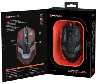 Мышь REAL-EL RM-510 Gaming USB Black