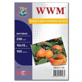 WWM 10х15 (100л) 230г/м2 матовая фотобумага