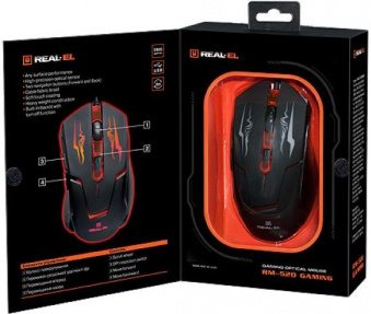 Миша REAL-EL RM-520 Gaming USB Black