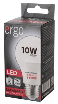 Світлодіодна LED лампа Ergo Standard E27 10W 4100K, A60 (нейтральний)