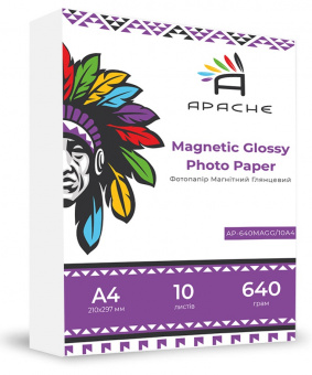 Магнітний фотопапір Apache A4 (10л) 640г/м2 глянець