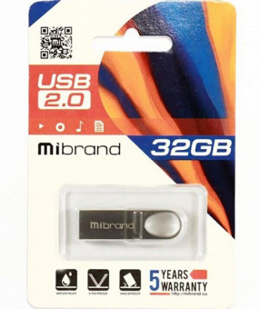 Флеш-память Mibrand Irbis 32Gb Silver USB2.0