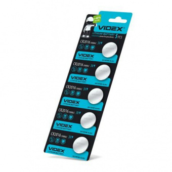 Батарейка Videx CR2016 (5шт/уп) 3V