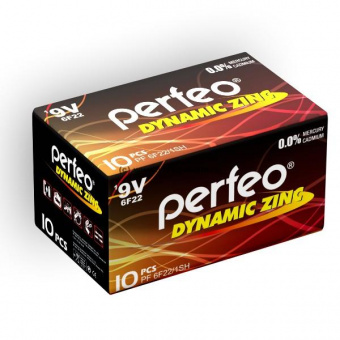 Батарейка Perfeo 6F22 Dynamic zinc (10шт/уп) 9V Крона