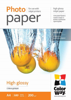 ColorWay А4 (500л) 200г/м2 глянцевий фотопапір
