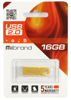 Флеш-пам'ять Mibrand Taipan 16Gb Gold USB2.0