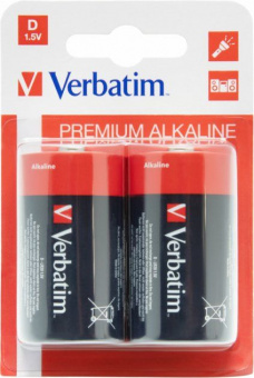 Батарейка Verbatim Alkaline LR20 (2шт/уп) D