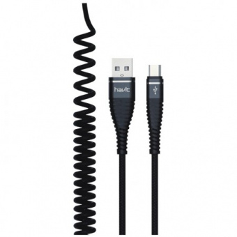 Кабель Havit TYPE-C to USB2.0  (1,2 метра) (пружинный)