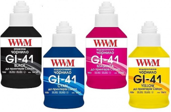 Комплект чернил WWM GI-41 Canon PIXMA G1420/G2420/G3420/G3460 (BP/C/M/Y) 4x190ml