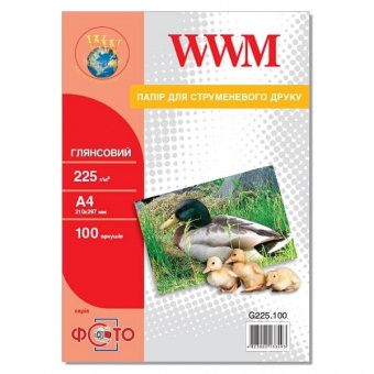 WWM A4 (100л) 225г/м2 глянсовий фотопапір