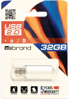 Флеш-пам'ять Mibrand Cougar 32Gb Silver USB2.0
