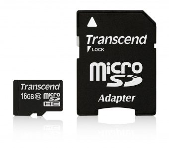 Карта пам'яті Trancend microSDHC 16GB Class 10 UHS-I Premium 200x+SD adapter
