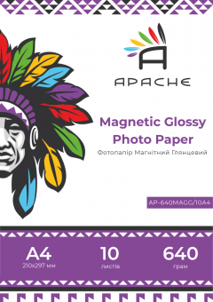 Магнитная фотобумага Apache A4 (10л) 640г/м2 глянец