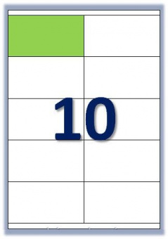 Етикетка самоклеюча Buromax 10 поділів 105*58мм А4 (100л) матова