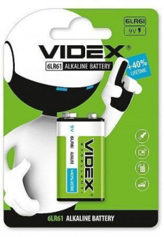Батарейка Videx 6LF22 Alkaline Plus (1шт/уп) 9V Крона