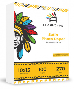 Фотобумага Apache 10x15 (100л) 270г/м2 Преміум Сатин