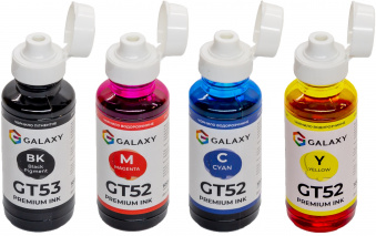 Комплект чорнил GALAXY GT52/GT53 для HP InkTank/SmartTank (BP/C/M/Y) 4x100ml