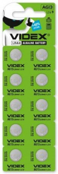 Батарейка Videx AG13 (LR44) Alkaline (10шт/уп) 1.5V