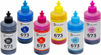 Комплект чернил GALAXY 673 для Epson (B/C/M/Y/LC/LM) 6x200ml