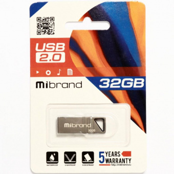 Флеш-память Mibrand Stingray 32Gb Grey USB2.0