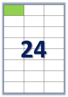 Етикетка самоклеюча Buromax 24 поділу 70*37,1мм А4 (100л) матова