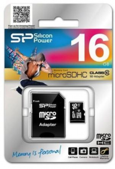 Карта пам'яті Silicon Power microSDHC 16GB Class 10 UHS-I+SD adapter