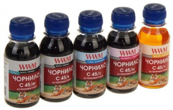 Комплект чорнил WWM C45 Canon IP7240/MG5440/MG7140/MX924 (BP/B/C/M/Y) 5x100ml