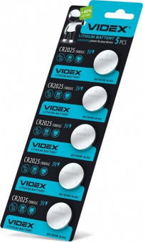 Батарейка Videx CR2025 (5шт/уп) 3V