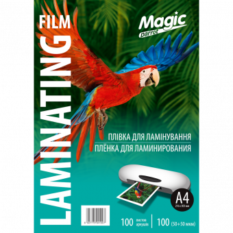 Пленка для ламинирования Magic A4(216х303) 100 микрон (50/50), глянцевая (100л)