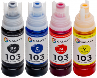 Комплект чорнил GALAXY 103 для Epson L-series (B/C/M/Y) 4x70ml