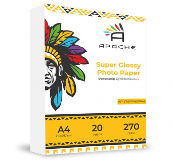 Фотобумага Apache A4 (20л) 270г/м2 Премиум Суперглянец