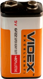 Батарейка Videx 6F22 (10шт/уп) 9V Крона