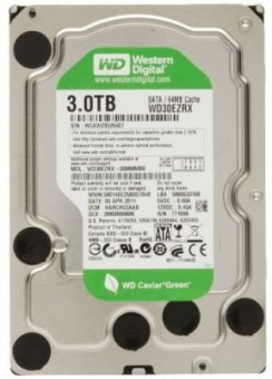 Жесткий диск 3Тb Western Digital Caviar Green, SATAIII, 5400-7200 rpm, 64Mb, WD30EZRZ