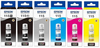 Комплект оригінальних чорнил Epson (115) L8160/L8180 (BP/B/G/C/M/Y) 6х70ml