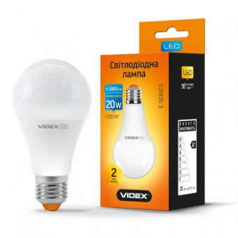 Світлодіодна LED лампа Videx E27 20W 3000K, A70e (теплий)