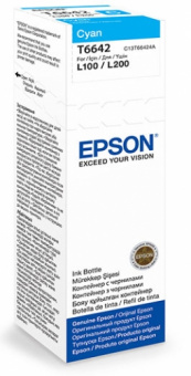 Оригинальные чернила Epson L110/L210/L355/L555/L1300 (Cyan) 70ml (C13T66424A)