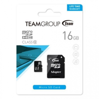 Карта памяти Team microSDHC 16GB Class 10 + SD adapter
